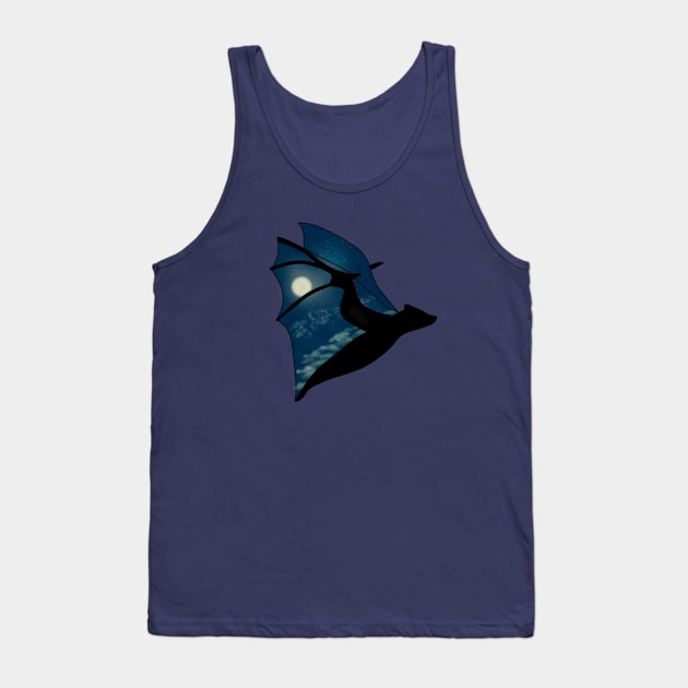 Moon Bat Tank Top by Bit and Bauble Boutique